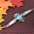 Turquoise & Cubic Zirconia Silver-Plated Owl Charm Bracelet Supply