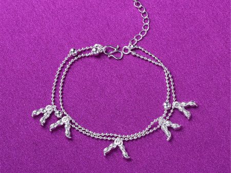 Silver-Plated Peanut Charm Anklet Hot on Sale