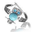 Turquoise & Cubic Zirconia Silver-Plated Owl Charm Bracelet Supply