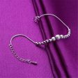 Silver-Plated Frosted Graduated Bead Anklet Cheap