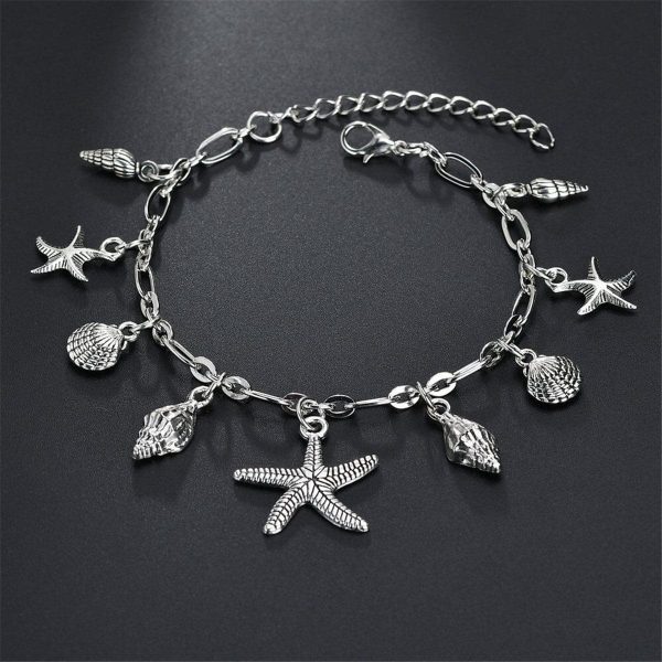 Silver-Plated Starfish Charm Anklet Discount