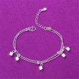 Silver-Plated Cube & Bead Double-Strand Anklet Supply