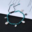 Turquoise & Silver-Plated Shell Adjustable Anklet For Discount