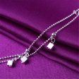 Silver-Plated Cube & Bead Double-Strand Anklet Supply